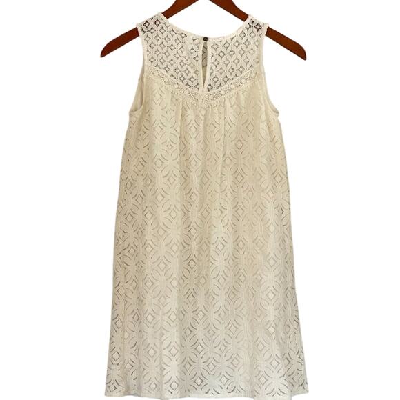 Xhilaration Ivory/Cream/Neutral Lace, Embroidered Sleeveless Mini Dress, XS - Picture 3 of 10